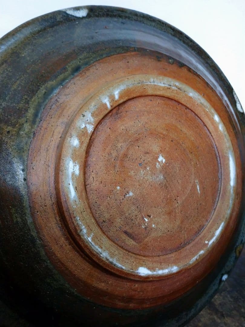 益子焼 大皿（台付き） 成井恒男