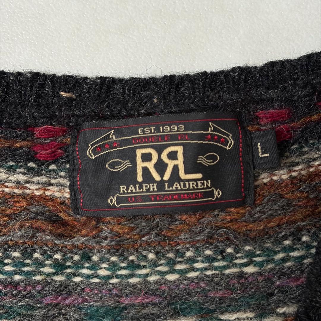 【希少・超美品】RRL 三ツ星タグ 90s フェアアイル柄 ニット ベスト L