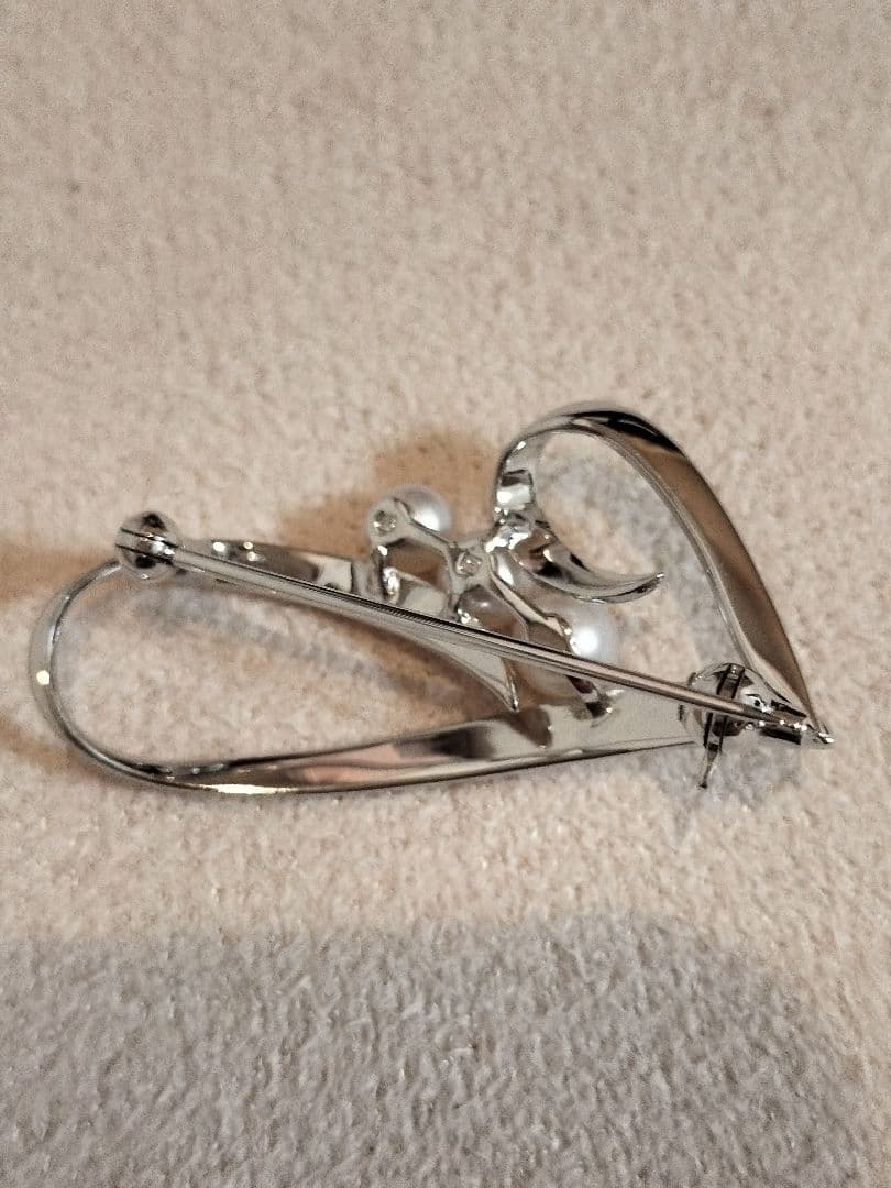 【MIKIMOTO】ミキモト　アコヤ　本真珠　パール　ブローチ　シルバー