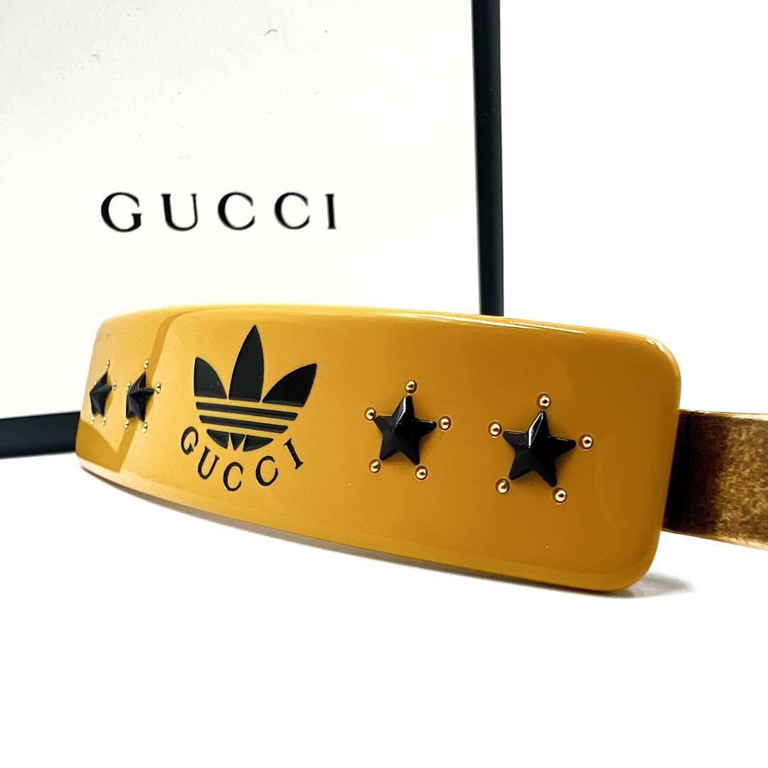 【良品】GUCCI adidas コラボ ヘアクリップ バレッタ アクセサリー