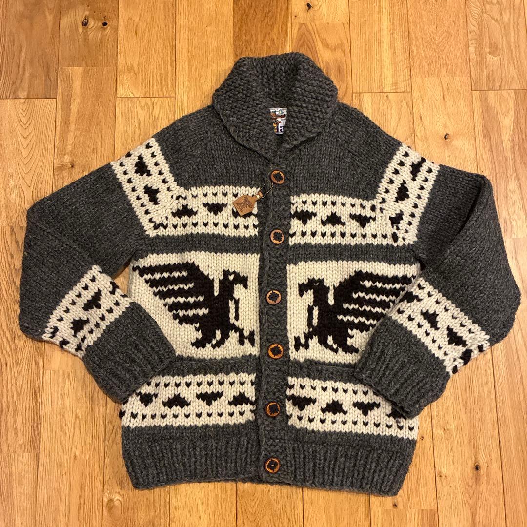 Knitata ビンテージモデル　エンブレム柄 カーディガン　カナダ製