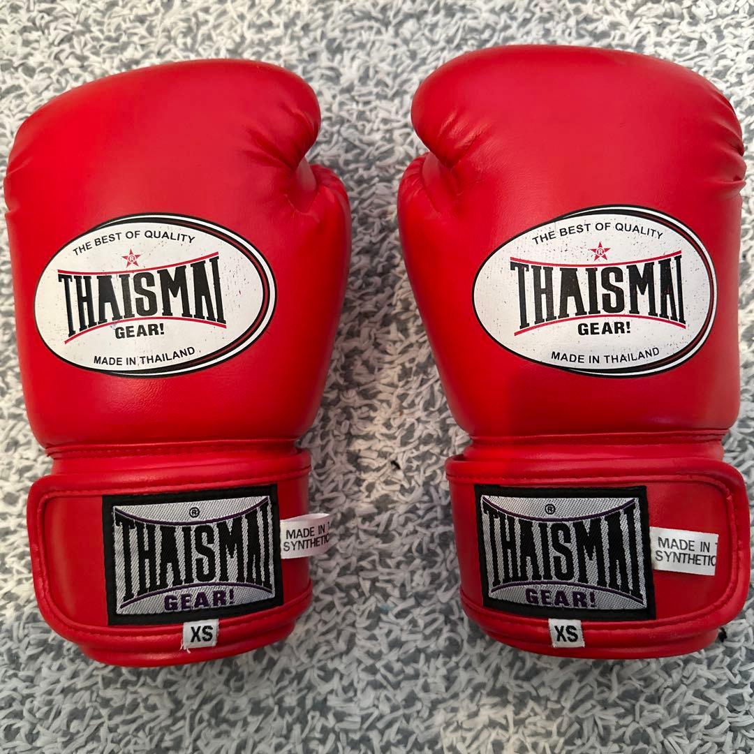 ★THAISMAI ボクシンググローブ XS赤ジュニア用パンチングミットセット★