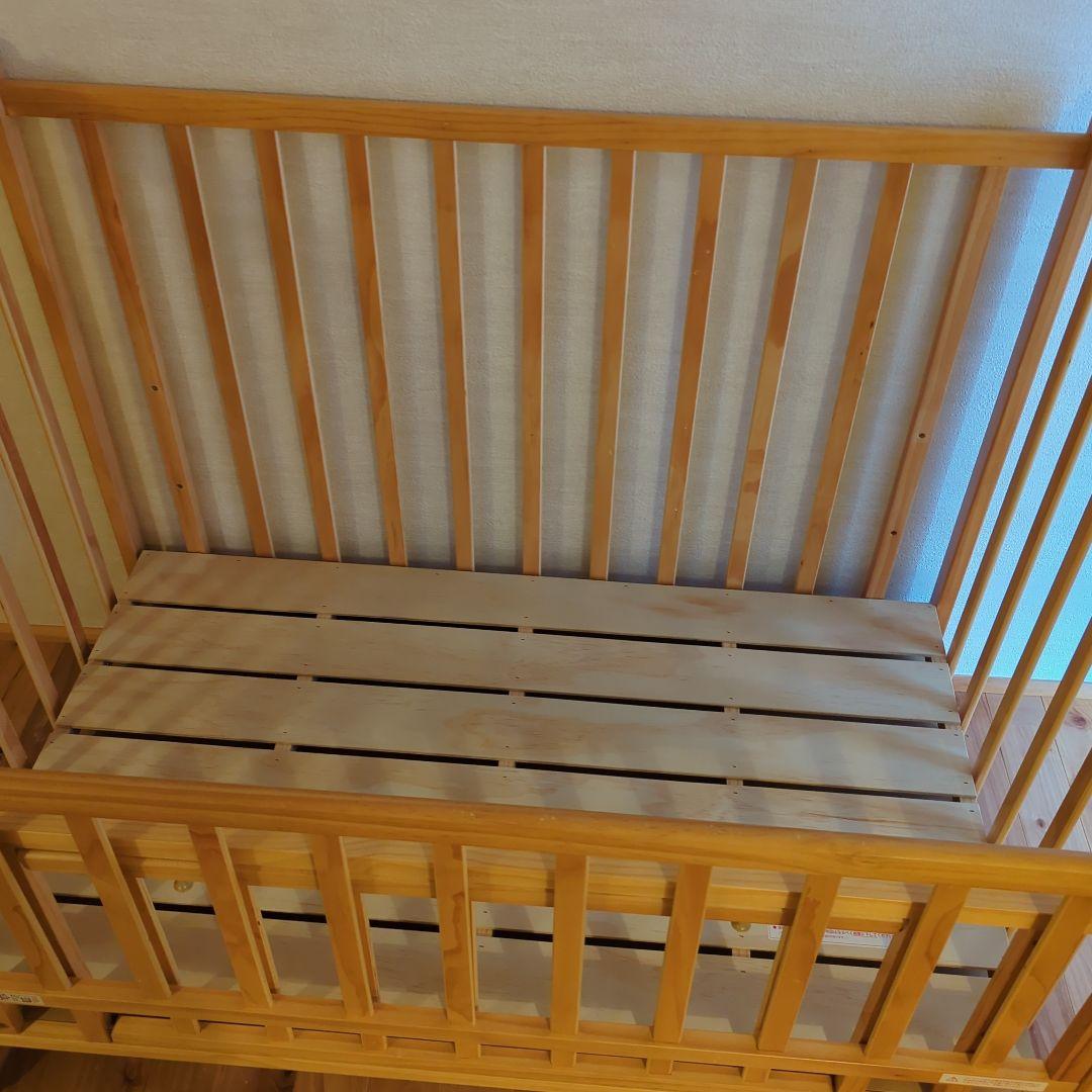 木製ベビーベッド 70x120 cm キャスター付き