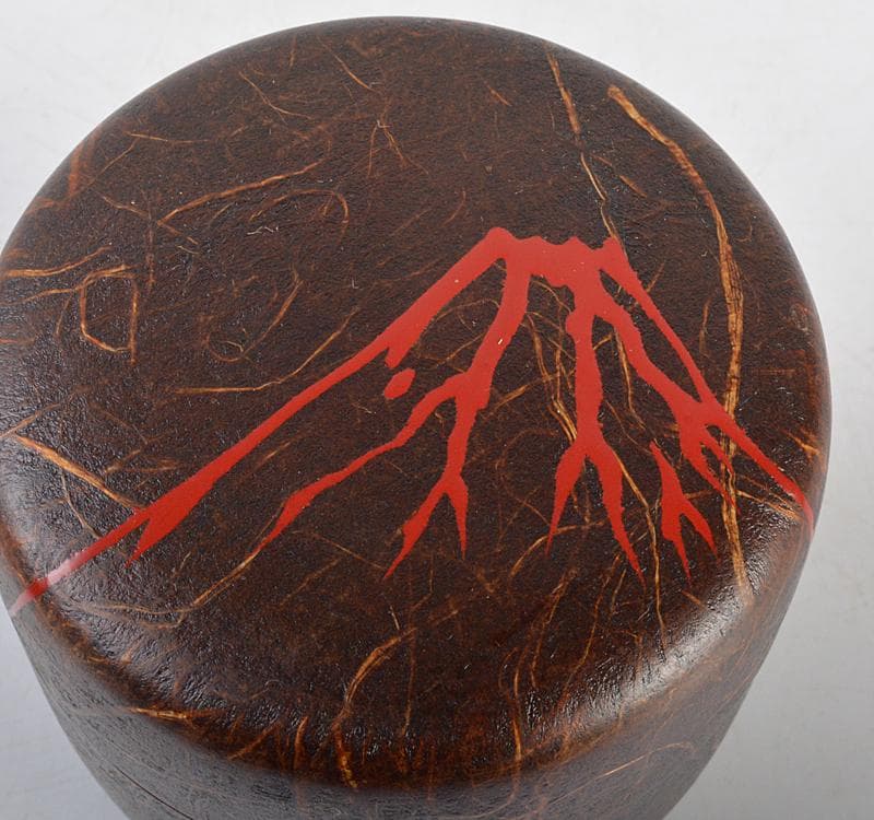 中谷秀斎作　富士之絵　雲竜和紙張　大棗　紫野　松長剛山極め箱　V R4504