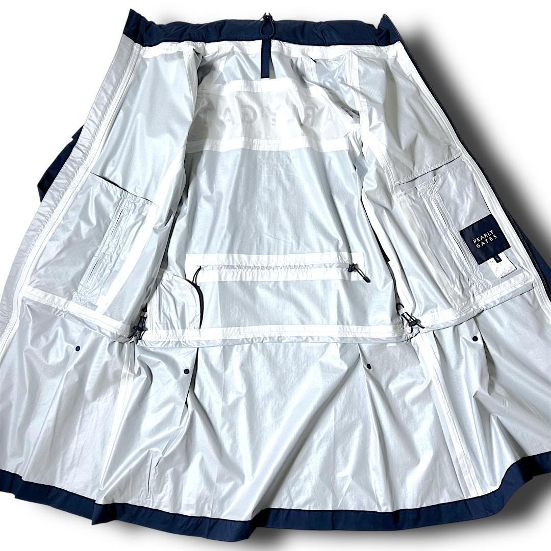 0 パーリーゲイツ AQUAX 防水透湿 レインジャケット ワンピース 紺