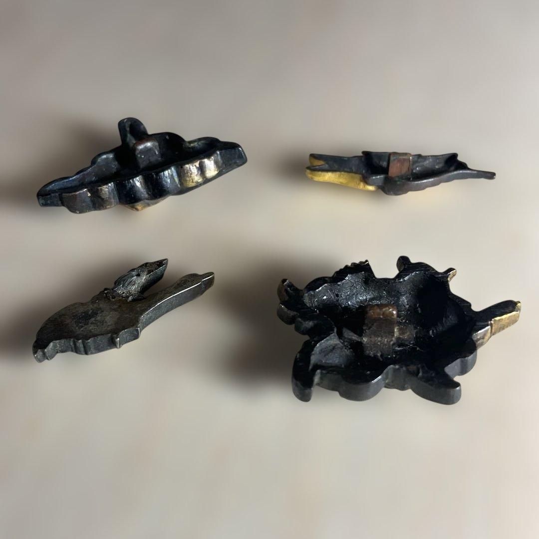 武具　　刀装具　目貫　江戸時代　骨董　4種4個