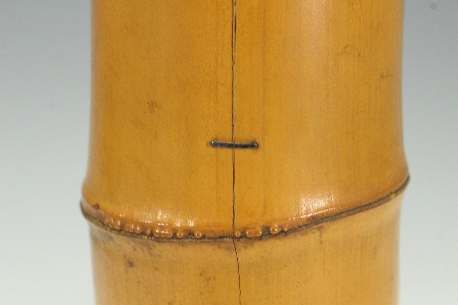 茶道具 竹花生 書付 時代物(K-XA872)