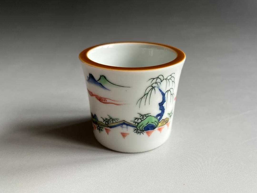 三浦竹泉　山水図　蓋置