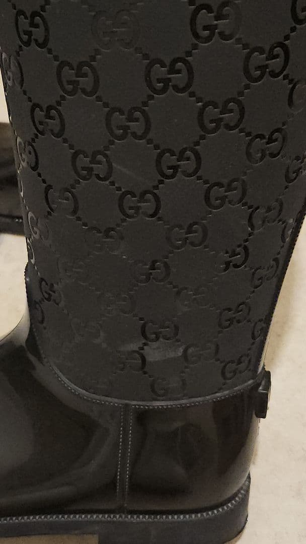 GUCCIブラックレインブーツ 長靴