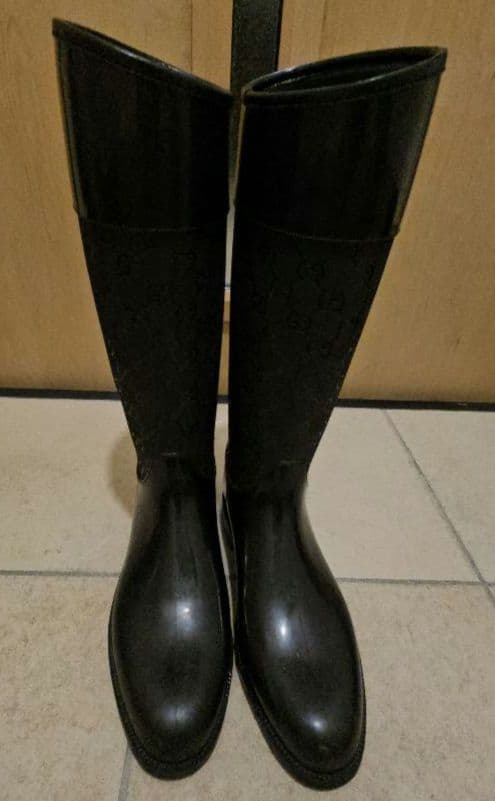 GUCCIブラックレインブーツ 長靴