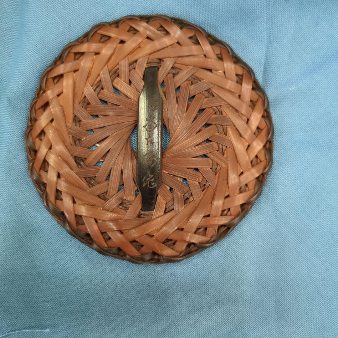 人間国宝 五世 早川 尚古斎 造 輪口編 瓶床 瓶敷　瓶座　共箱　木箱