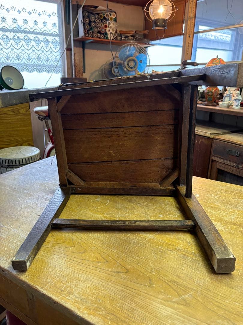 昭和レトロ　木製イス　レトロチェア　ビンテージチェア　レザー　アンティークチェア