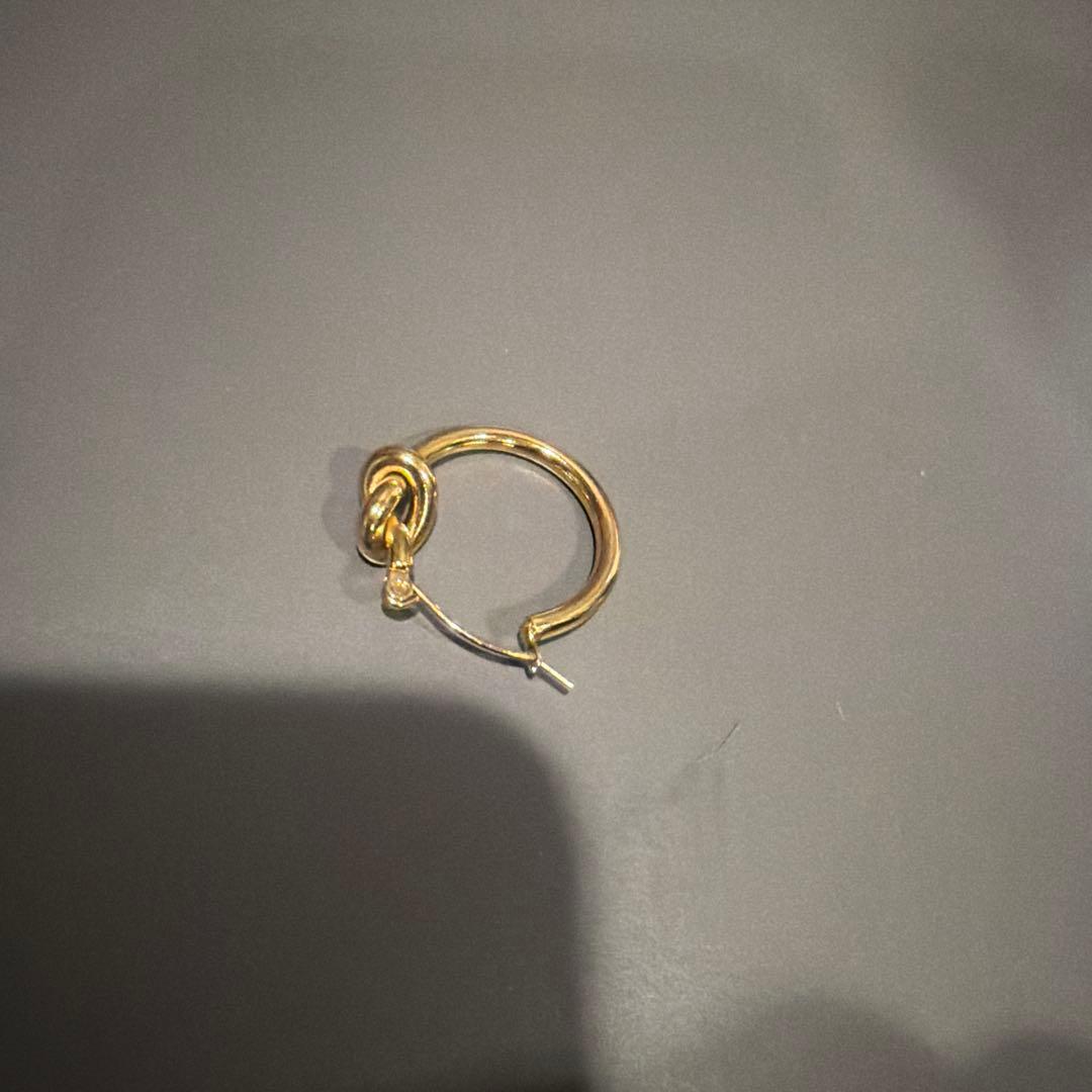 CELINE ノット スモールフープ ゴールド 片耳 ピアス
