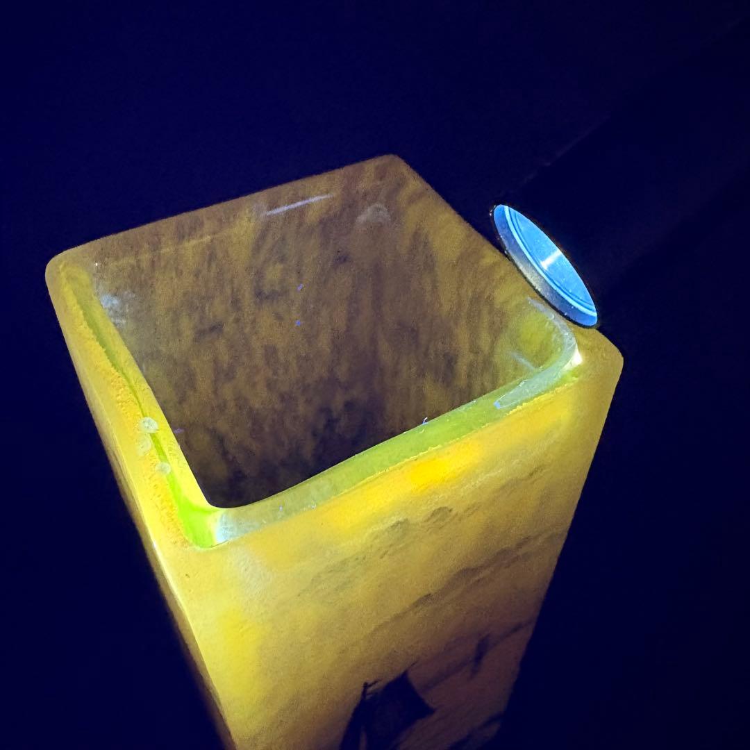 美品 ドームナンシー 帆船文花瓶 フラワーベース ヨット ウランガラス daum