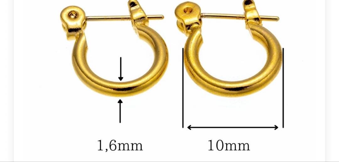 k18ゴールドフープピアス(両耳用)