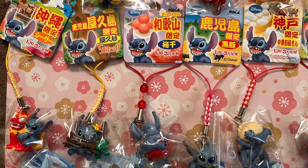 激レア◎ご当地スティッチ福岡限定等◎根付・ビーズストラップ◎50個セット
