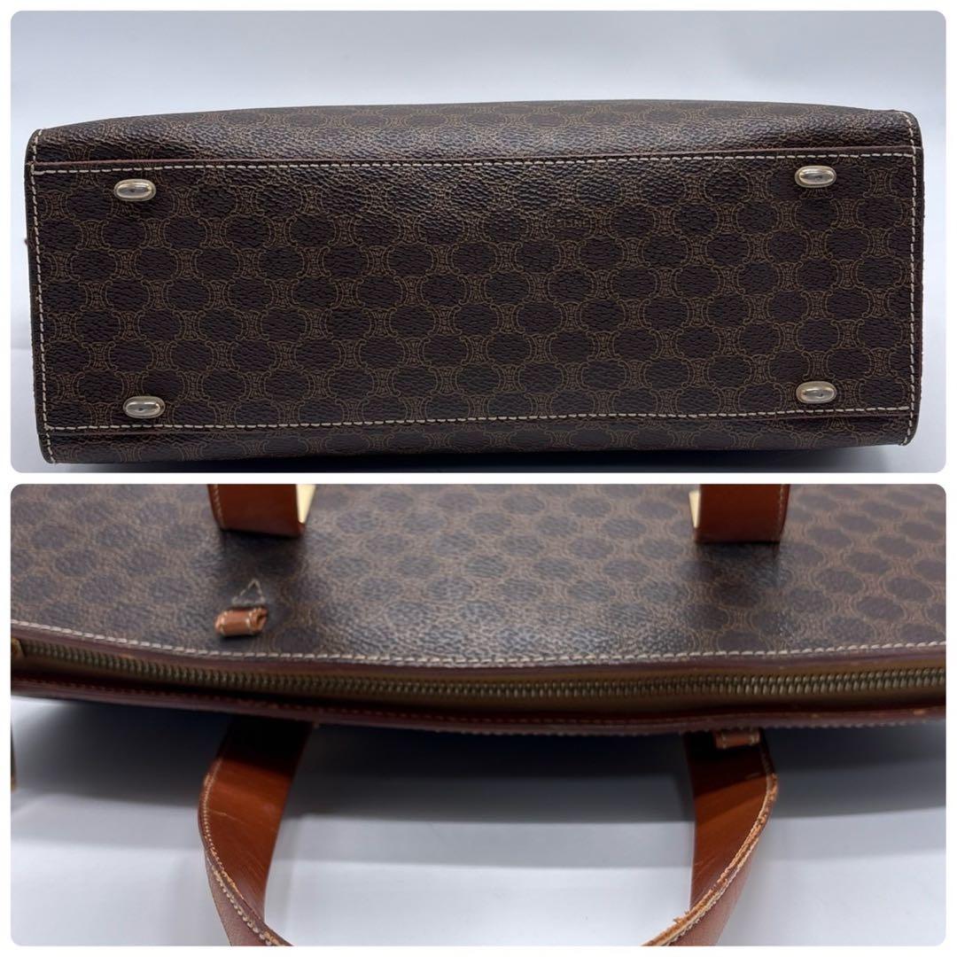 セリーヌ トートバッグ マカダム 舟形 ブラウン