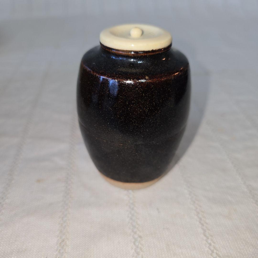 膳所焼 肩衝茶入 陽炎園