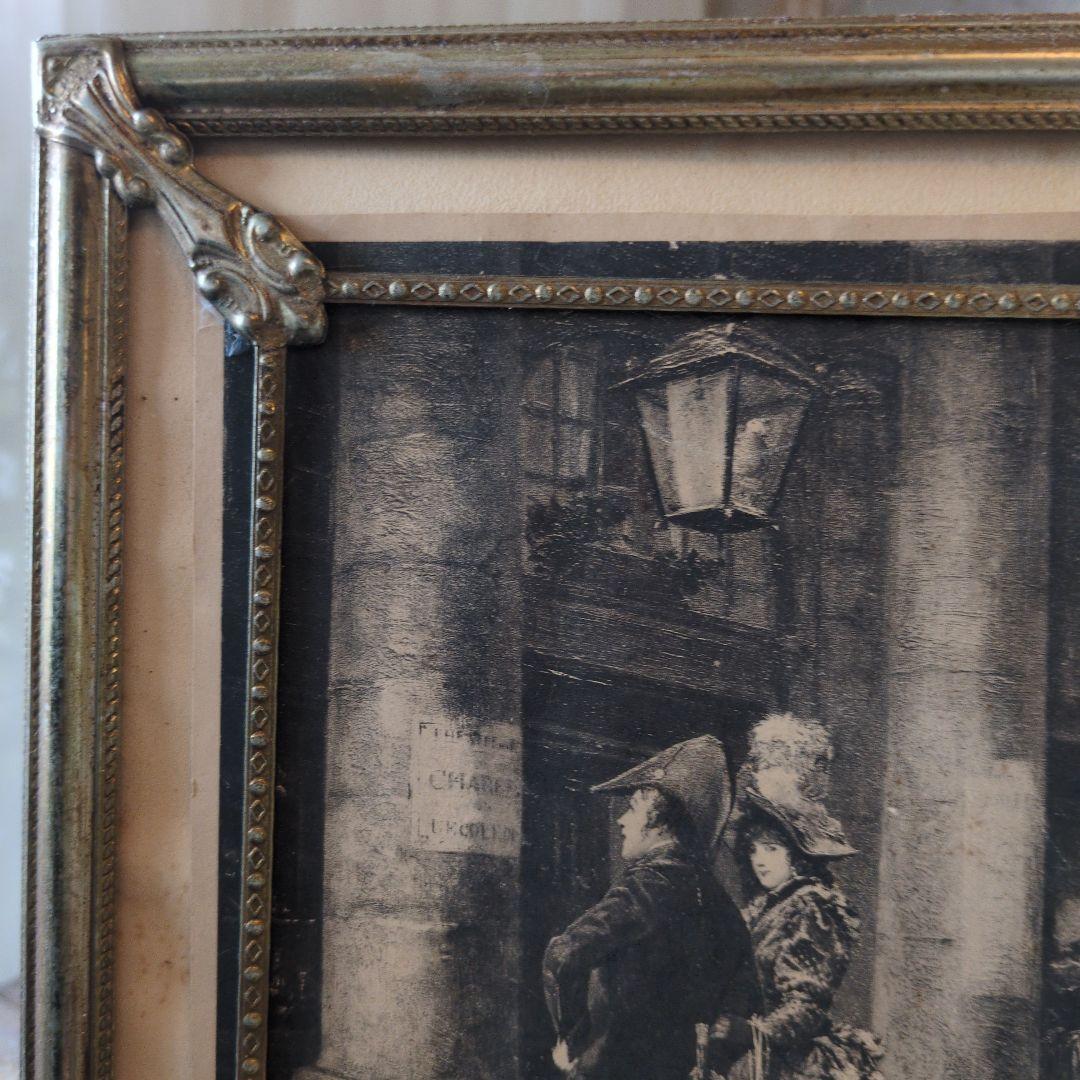 フランス　アンティーク　フレーム　ナポレオン　銅版画　セット　フォトスタンド