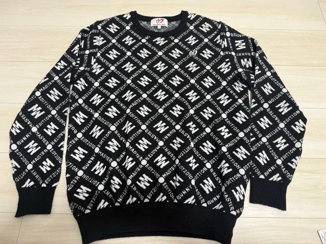 値下　マスターバニーエディション　クルーネックニット Mロゴモノグラム柄　6