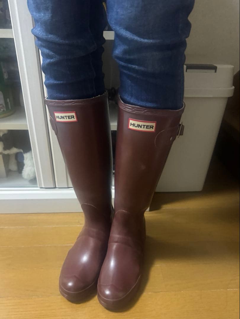HUNTER レインブーツ ブーツ ブラウン 23.5 ハンター
