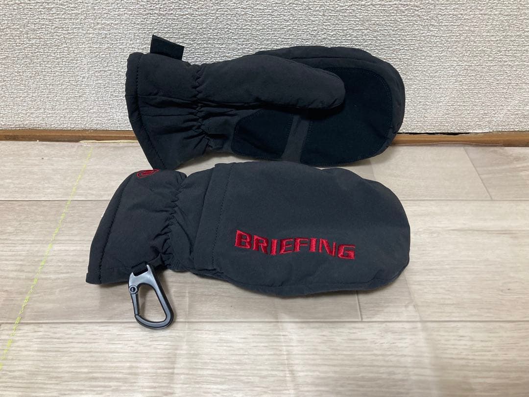 BRIEFING ミトン手袋 黒 カラビナ付き