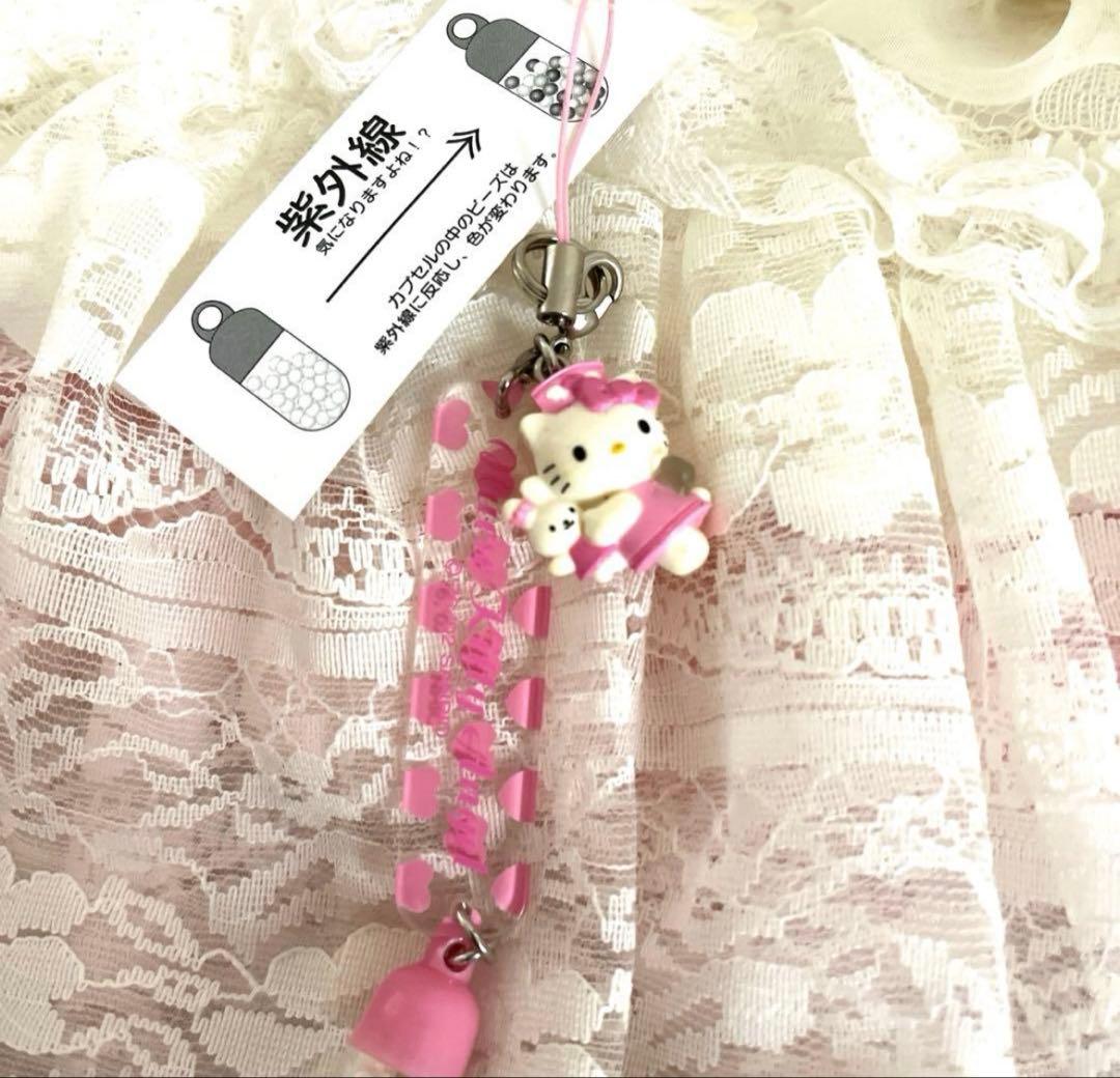 レア‼️色変わるハローキティ ナースストラップ ピンク 天使 エンジェル