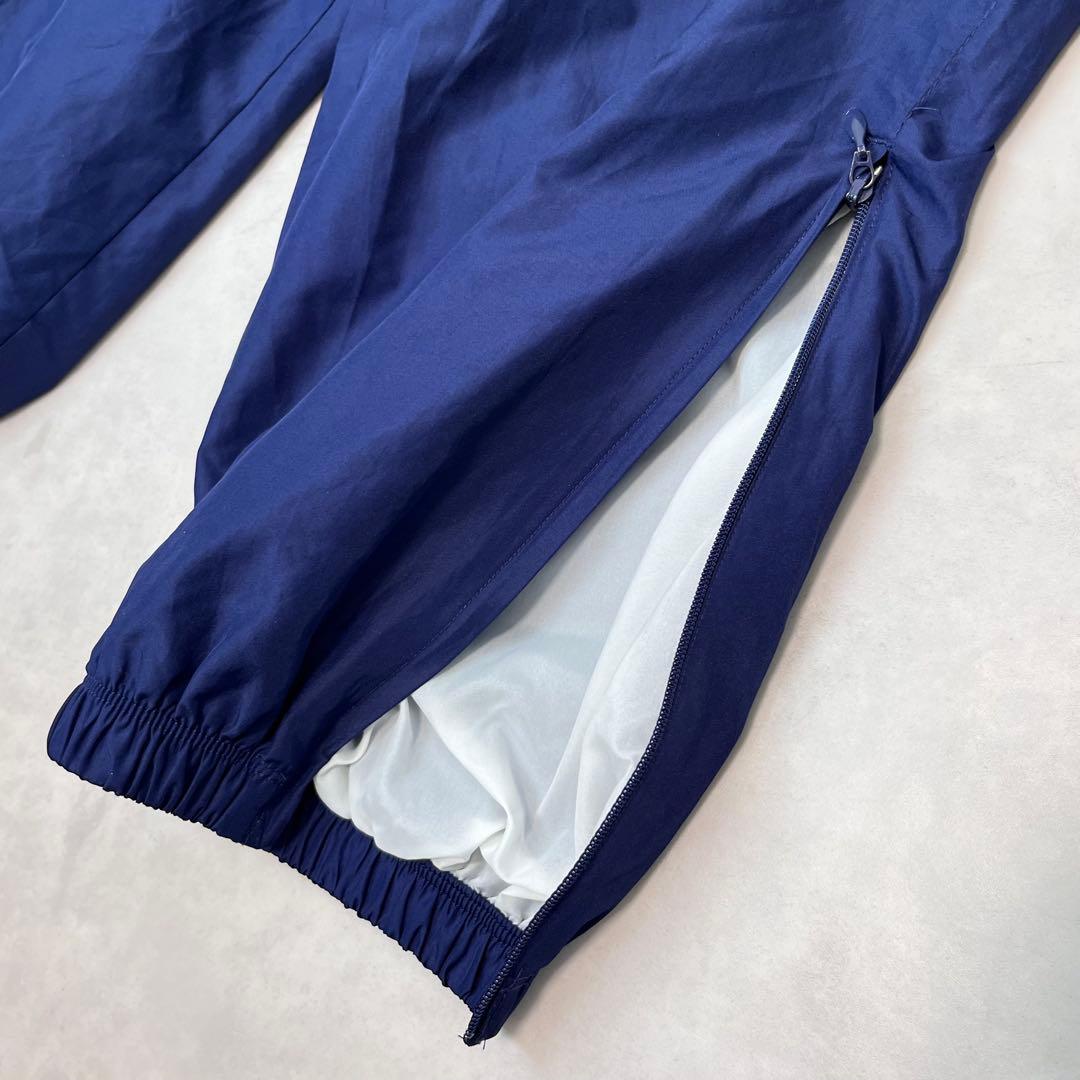 00s adidas バギートラックパンツ 刺繍ロゴ ネイビー XL