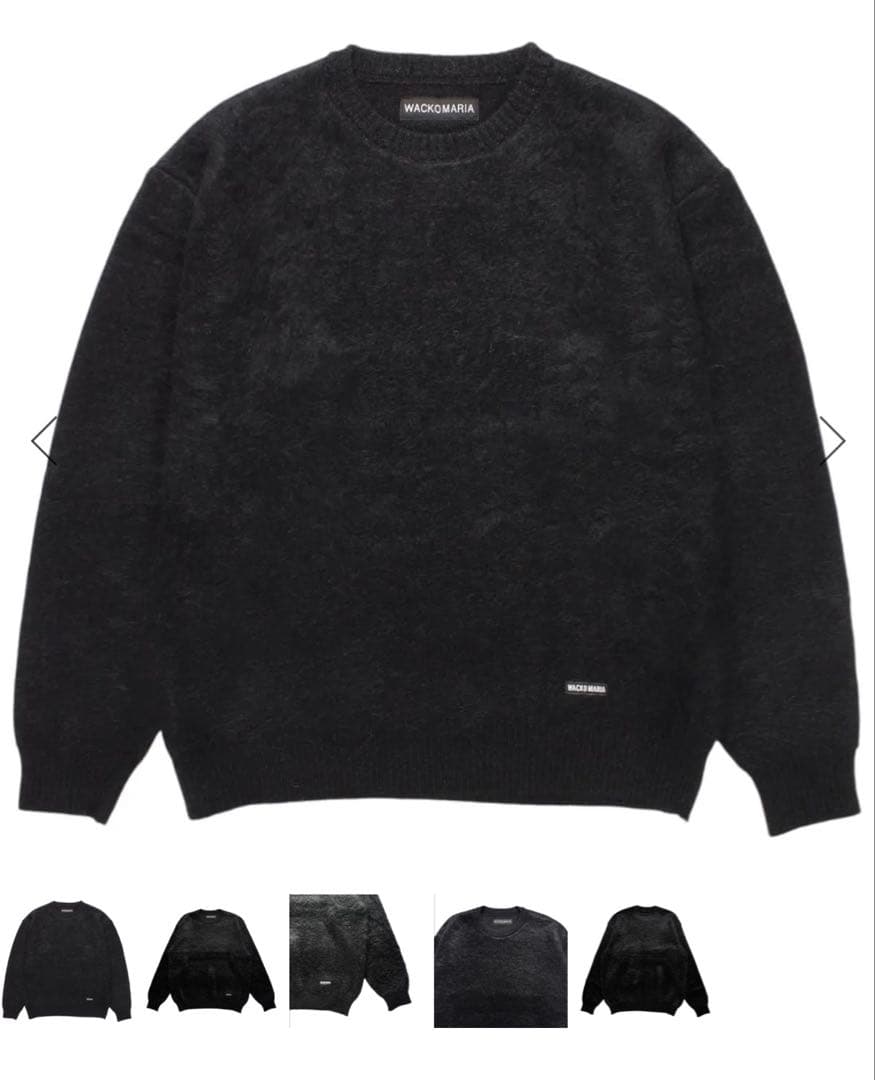 最終価格ワコマリア25FWミックスモヘアニットセーター黒M