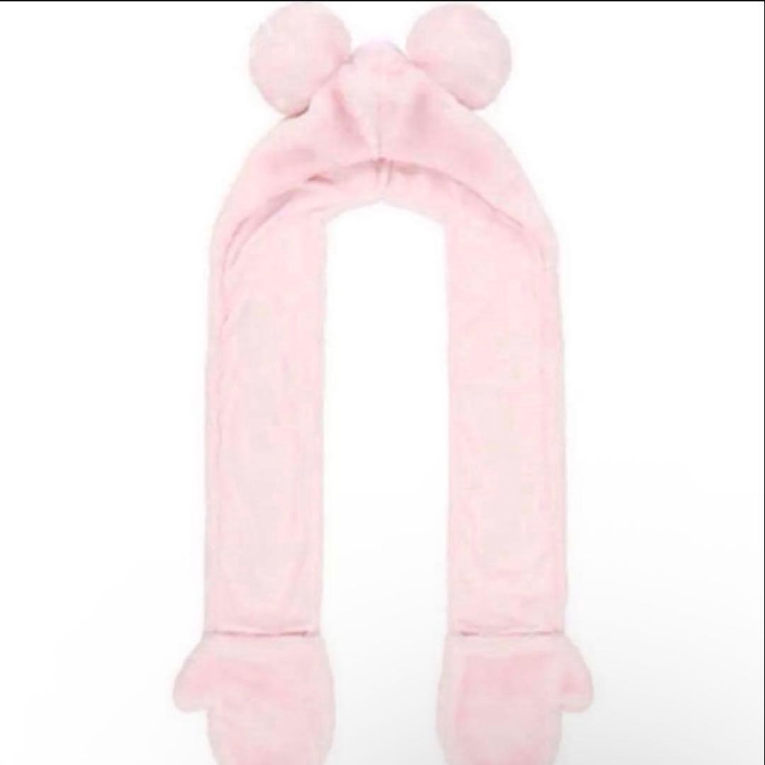 ミニー　ファンキャップ　マフラーキャップ　ピンク　ディズニー