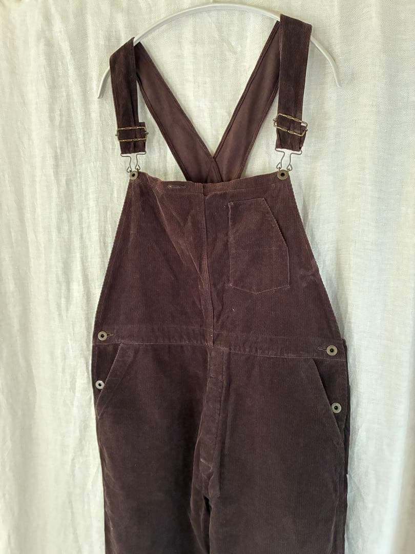 【希少サイズ】LENO&CO コーデュロイ ダークブラウン　オーバーオール　03