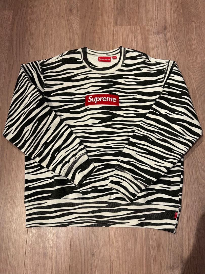 Supreme Box Logo Crewneck Zebra Sサイズ