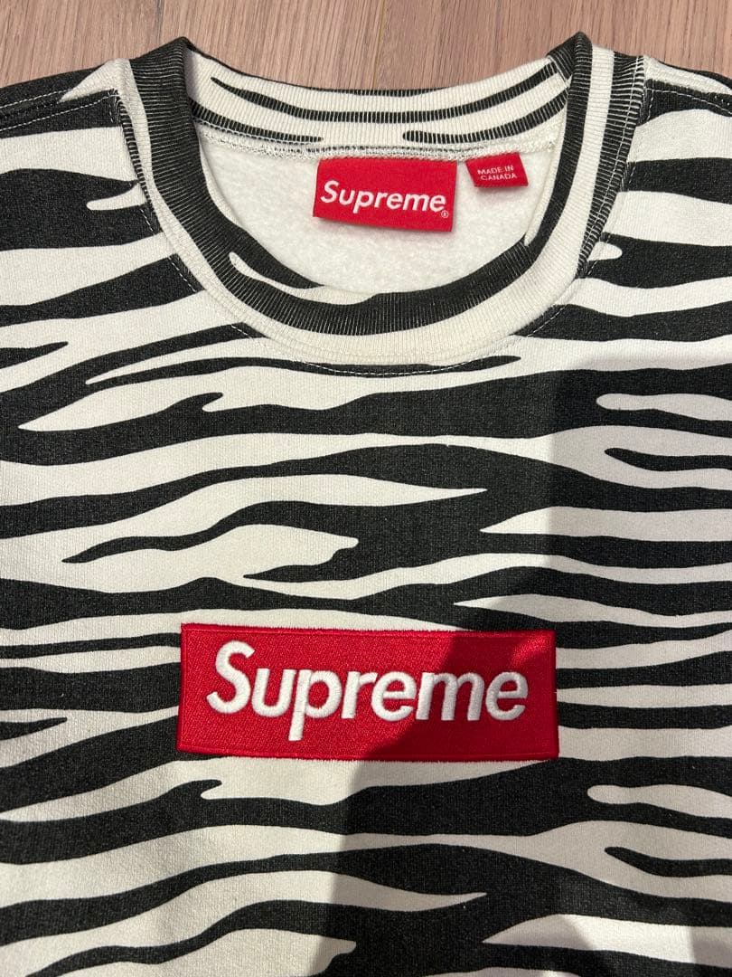 Supreme Box Logo Crewneck Zebra Sサイズ