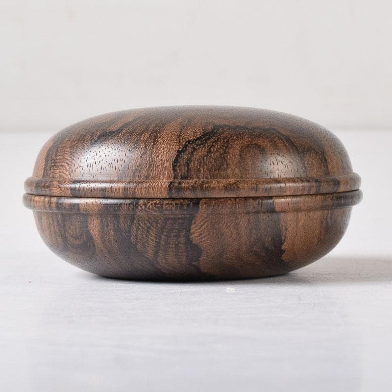 茶道具　黒柿　香合　共布　共箱　V　7633