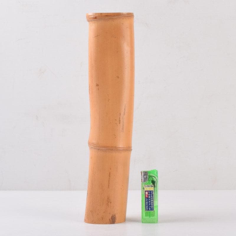 茶道具　古竹製　掛花生　在銘　本庄宗泉極め箱　N　8516