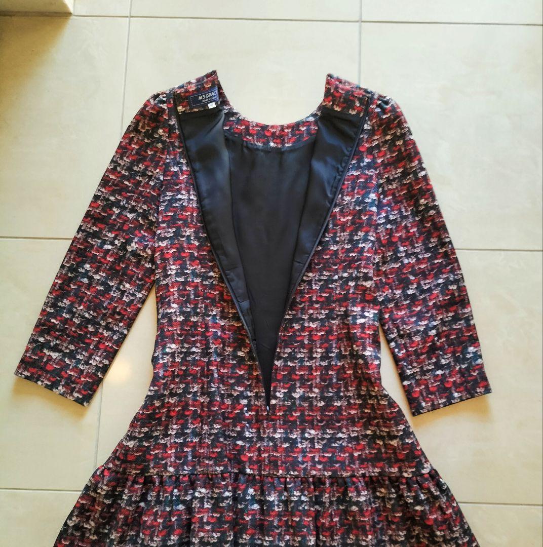 ♥極美品✿M'S GRACY✿ワンピース リボン✿フレア✿Aライン✿大きめ✿40