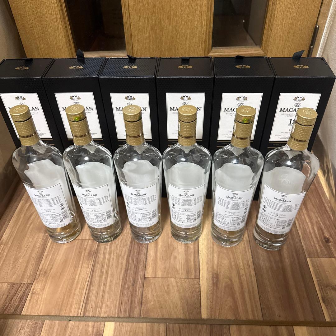MACALLAN マッカラン 18年 700ml 空瓶 6本 空箱6個A4