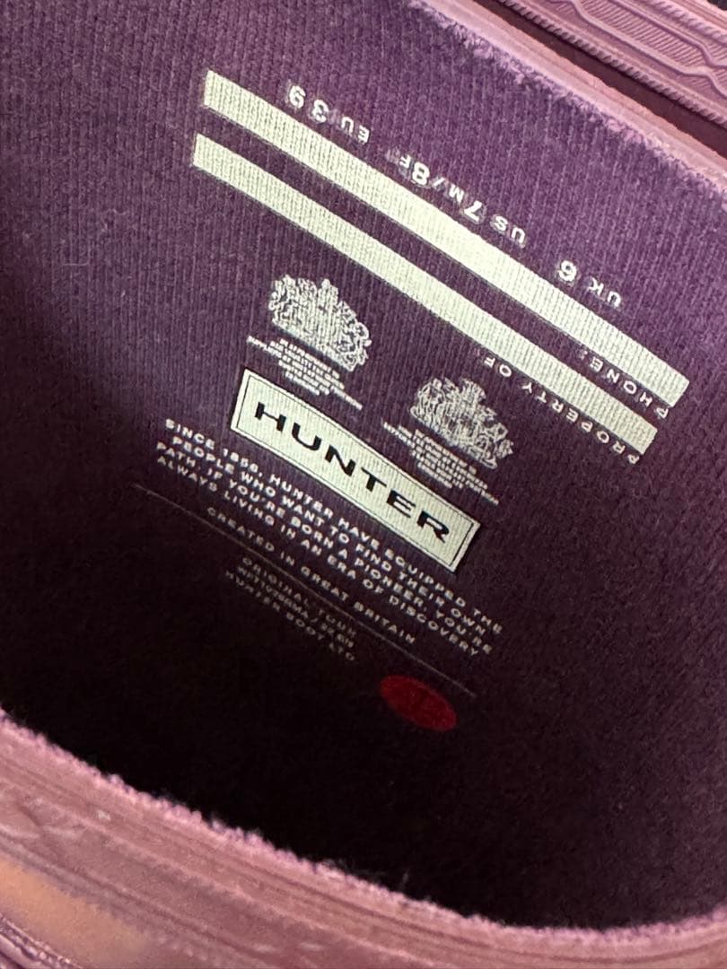 HUNTERオリジナルトールロングブーツUK6/US7M/8F/EU39パープル