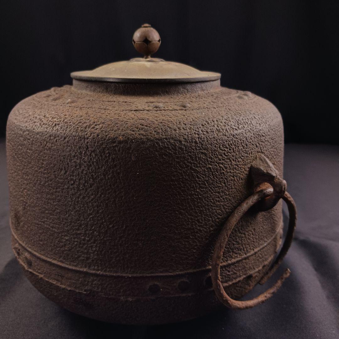 Y3122-5 茶道具 鉄製 風炉釜 五徳付き セット