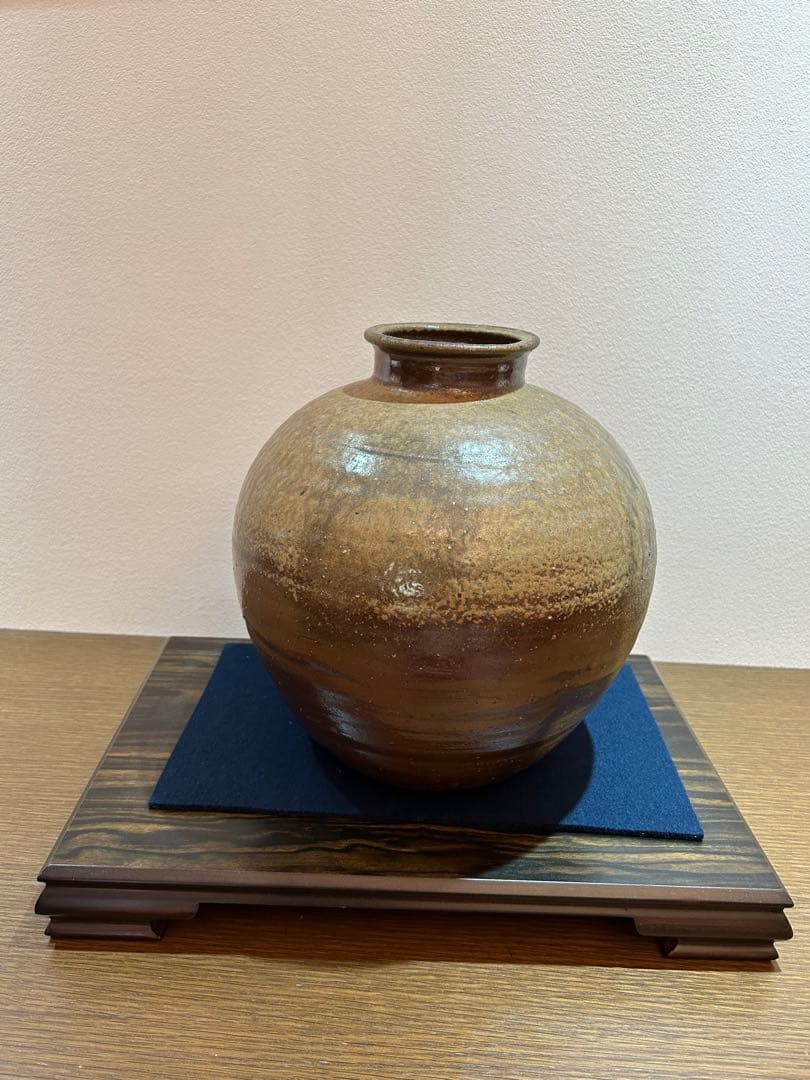 人間国宝藤原啓　備前焼壺　花瓶共箱あり
