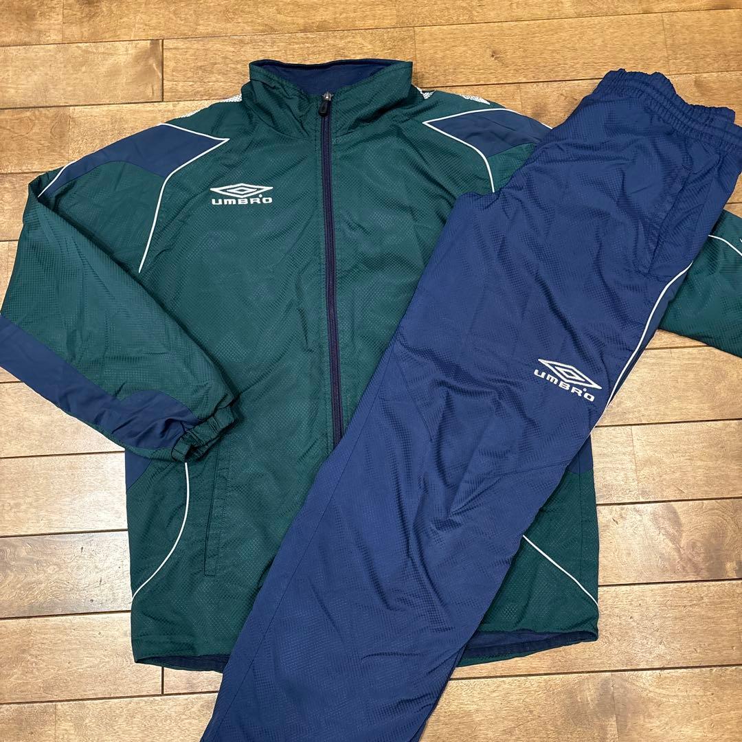 90s アンブロ ピステ上下 中綿 セットアップ 裏起毛 白タグ M