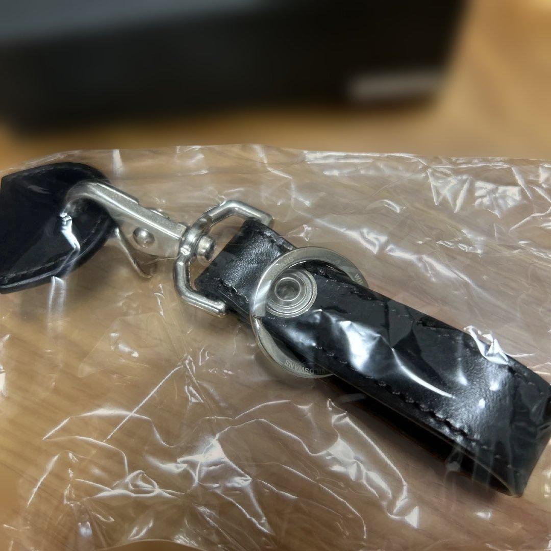 【未使用】WILDSWANS レザーキーホルダー ブラック　サドル