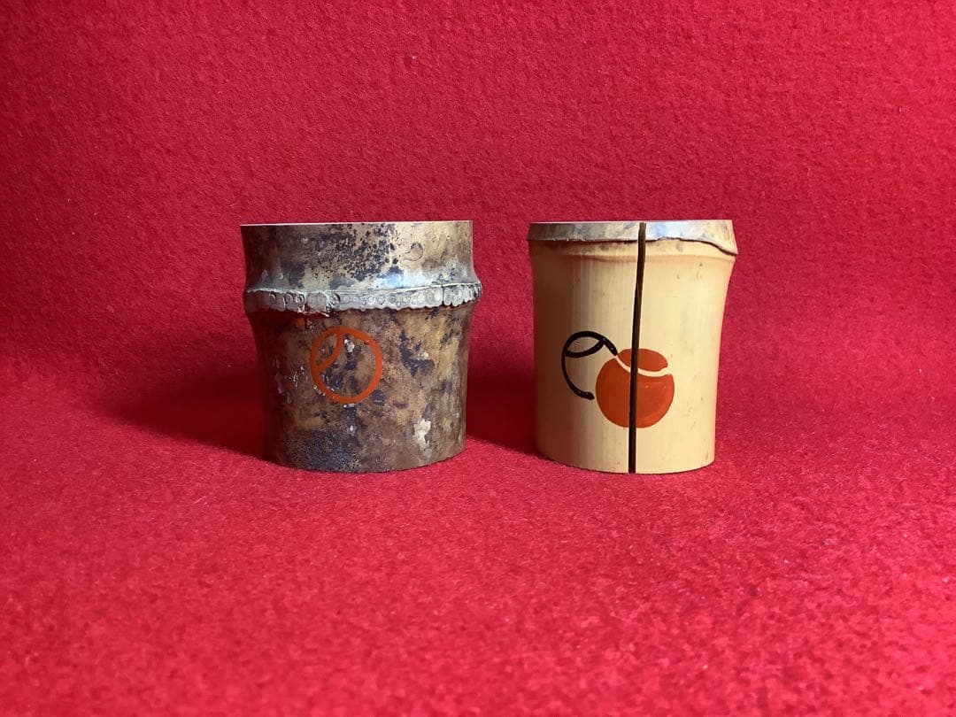 竹蓋置　一双　つぼつぼ蒔絵　宗玄作　良漆【中古】