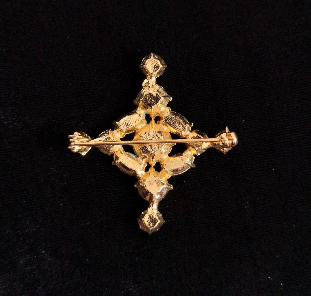 コスチュームジュエリー 宝石カラー コンビネーション ガラス1 ブローチ