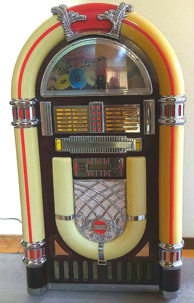 フルサイズジュークボックス型CDラジオ ネオン付 インテリア CD使用不能