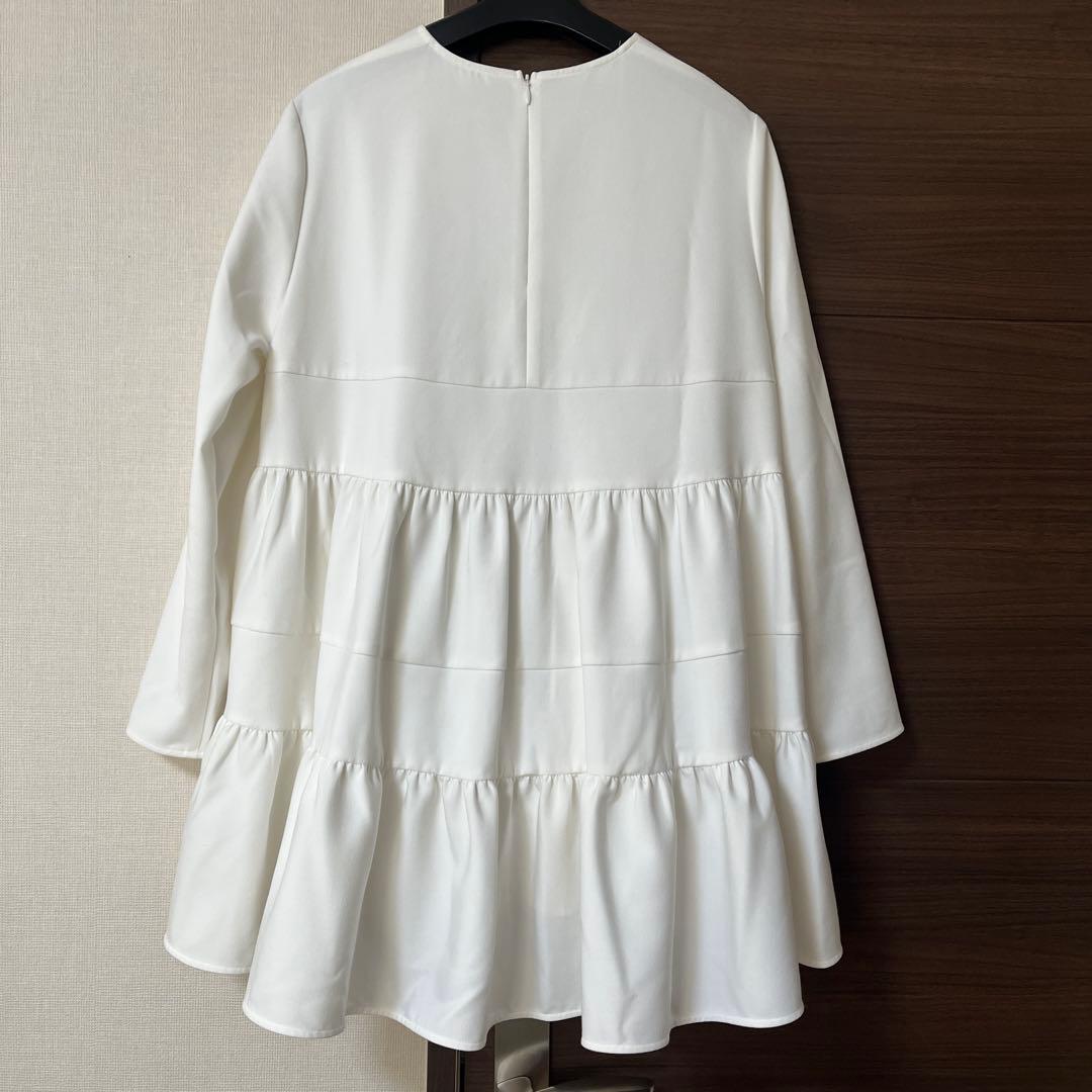 yori マットダブルクロスティアードブラウス 38 ホワイト