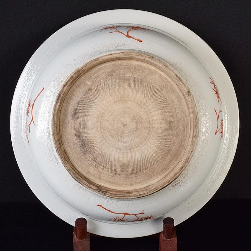 中国　粉彩　山水人物文盤　大皿　直径約37.7㎝　M　R8286B