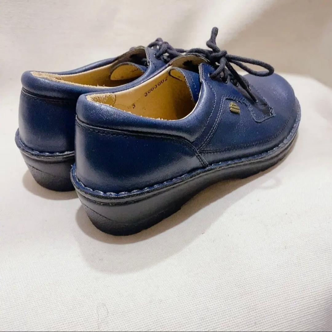 フィンコンフォート　シューズ　紺色　レザー　Finn Comfort