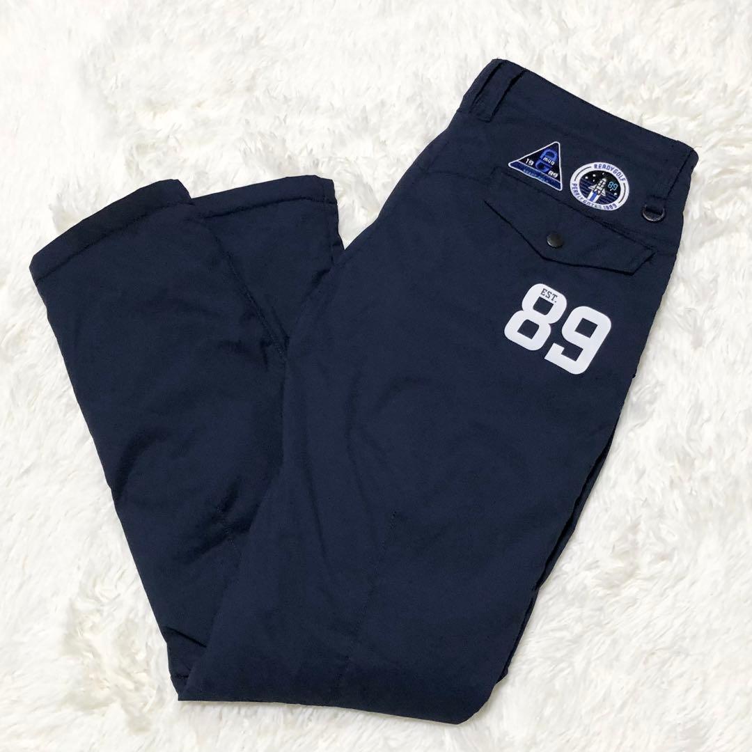 美品 パーリーゲイツ パンツ ネイビー 中綿 暖パン ウォームパンツ 4 秋冬