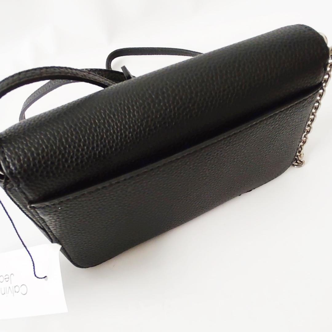 【新品】CK ロゴ カルバンクライン チェーン クロスボディバッグ ブラック